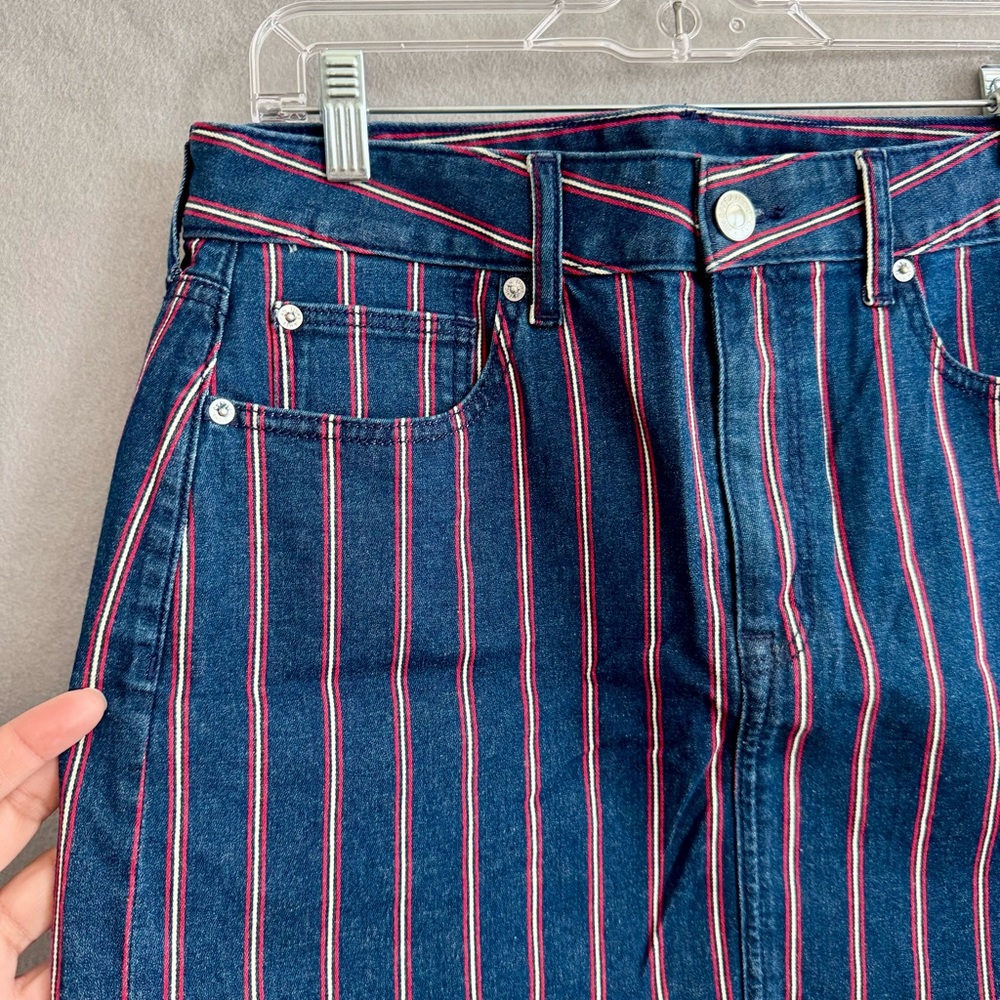American Eagle Stripe Denim Mini Skirt - Picture 4 of 7